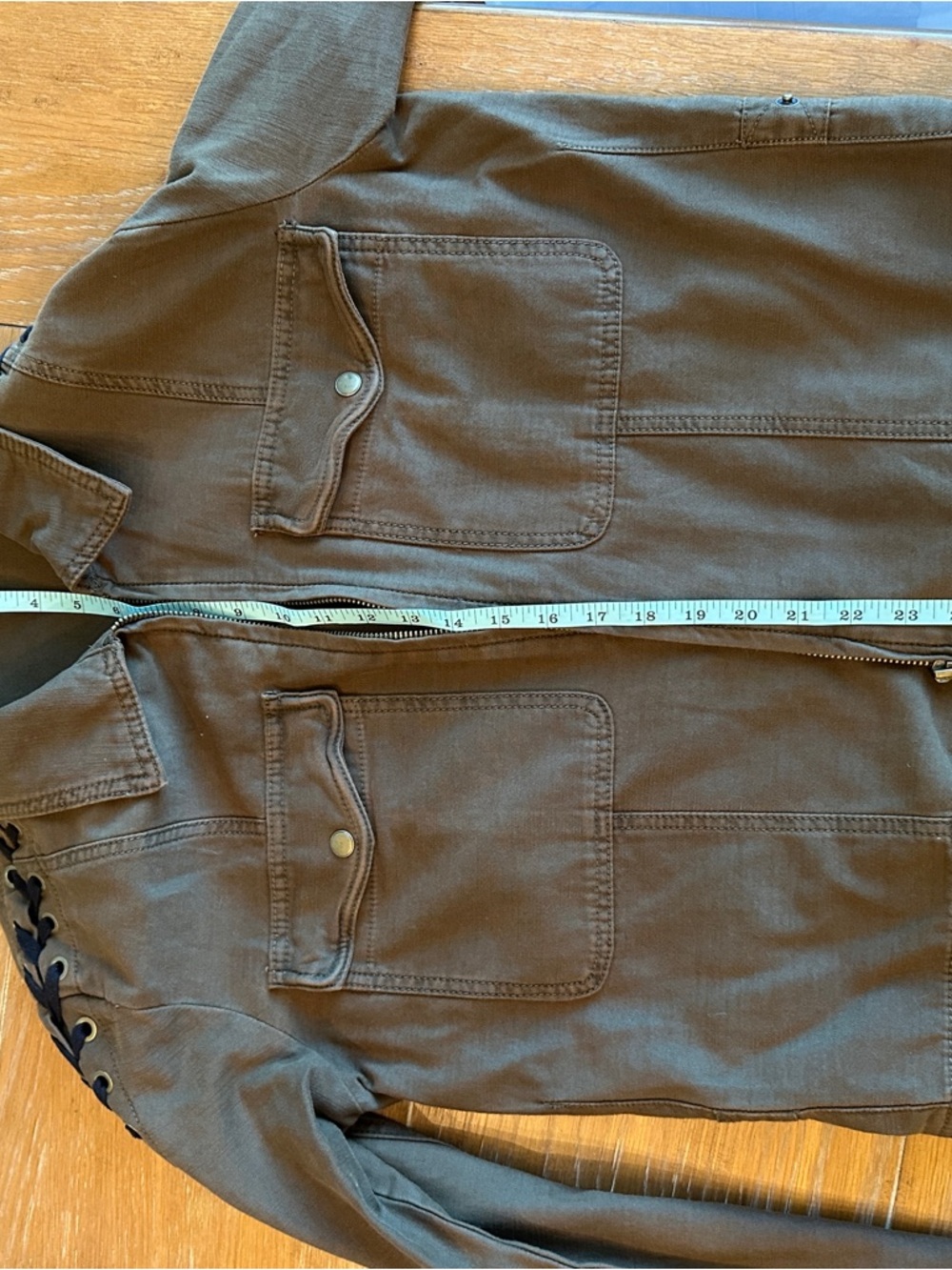 Free People Brown Lace-Up Sleeve Utility Jacket - Picture 9 of 10